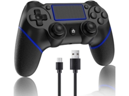 Controlador Ps4 Sem Fio Playstation 4/Ps4 Pro/Ps4 Slim com Joystick de Jogo Motor Duplo Forte Vibração Touchpad Antiderrapante Azul YIZHOOD