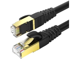 Lurelia Cabo Ethernet Cat8 Rj45 40 Gbps 2000 Mhz 2 M Banhado A Ouro Preto Para Rede Lan