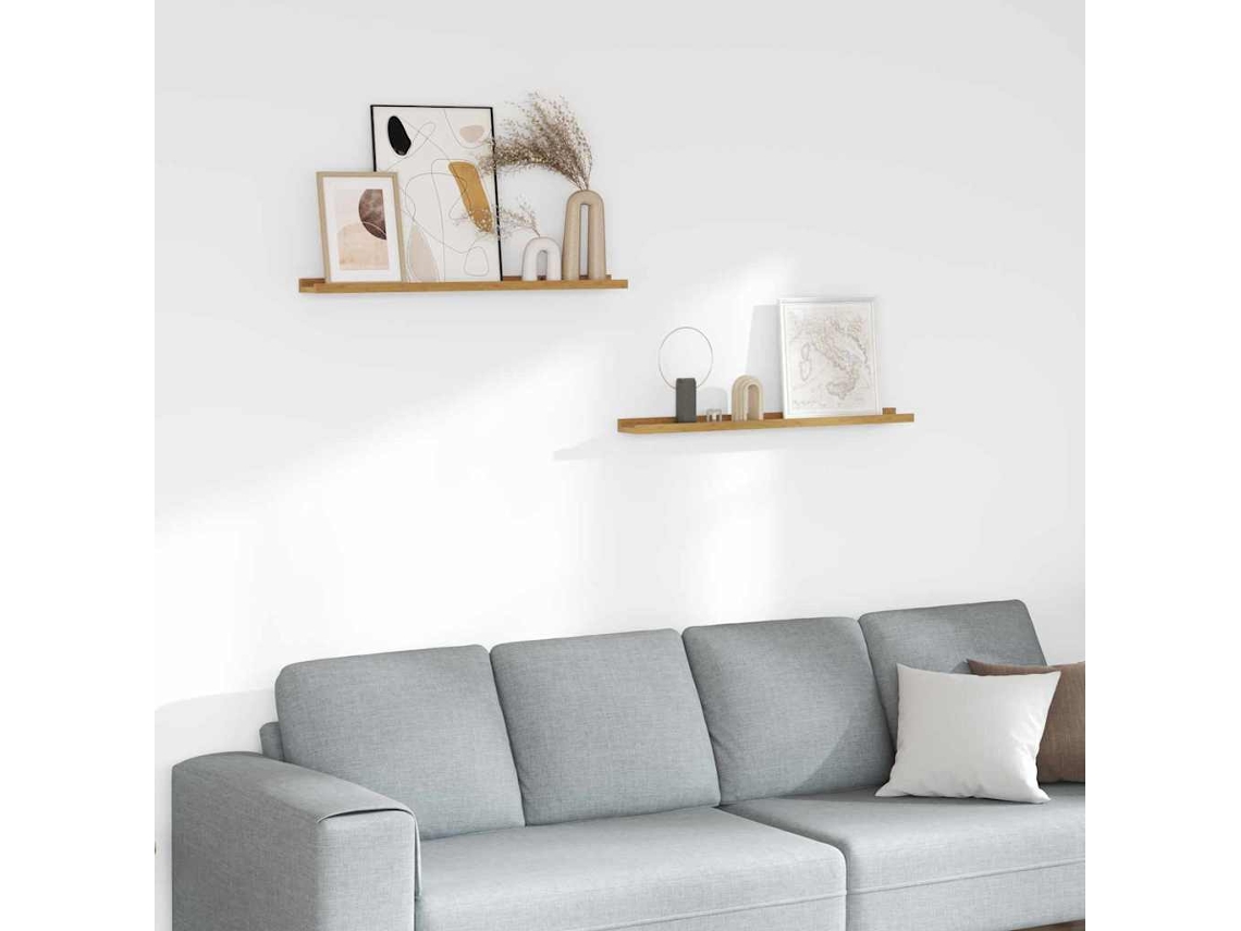 Vidaxl Prateleira De Parede Montagem Na Parede 2 Pcs Bege
