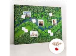 Painel De Cortiça Para Parede Rio Na Floresta Para O Corredor Espelharte (140x100 Cm)