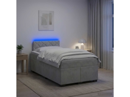 Vidaxl Cama Box Spring Com Colchão E Led Cinzento-claro 120 X 200 Cm