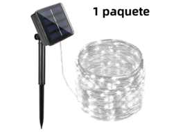Luz Solar de Jardim Led À Prova D'água, Cordão de Luzes de Natal MDUG (luz Branca, 7m, 50 Leds)