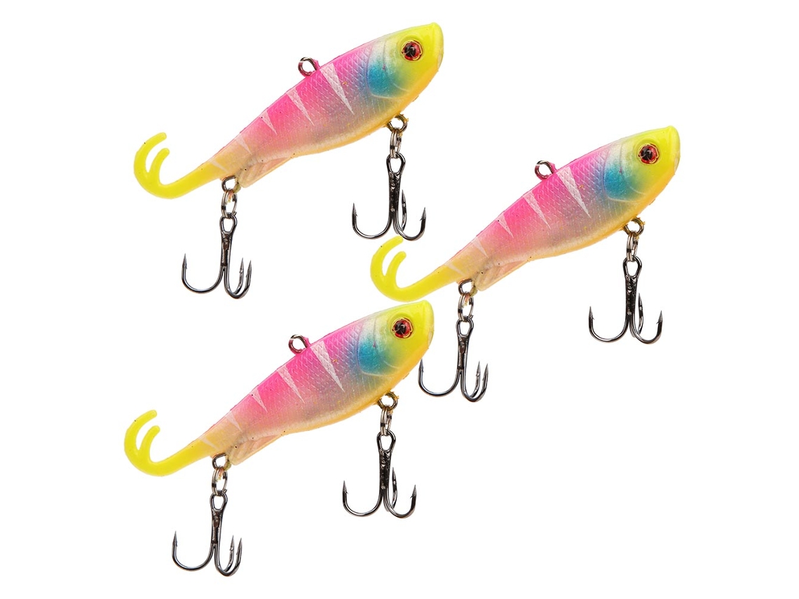 Double-tailed Soft Lure (simulated Bait, Ice Fishing Special) Lead-in Fishing Tackle Bait (3 Pieces Per Sale) 4