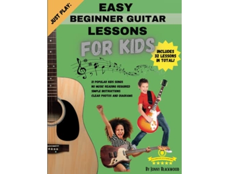 Livro Just Play Easy Beginner Guitar Lessons for Kids with online video access de Jonny Blackwood (Inglês)