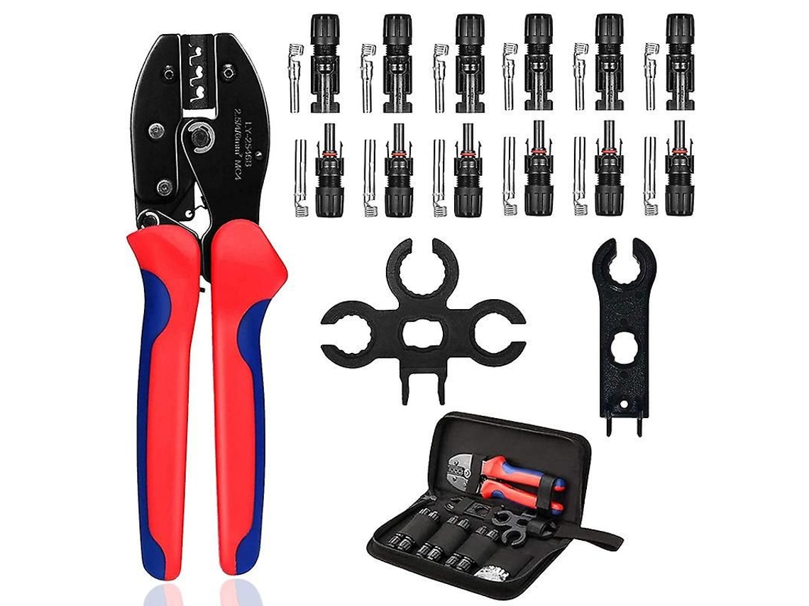 Kit de Ferramentas de Crimpagem Solar BRILVIBERA com cabos fotovoltaicos 2, 5 a 6, 0 Mm, conectores macho e fêmea