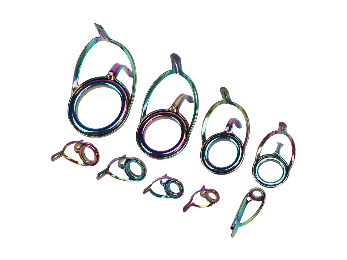 Conjunto Anéis Guia Vara Pesca Lure 9pcs Aço Inox Cerâmica