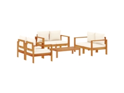 Conjunto 5 de sofás de jardim com almofadões VIDAXL acácia maciça
