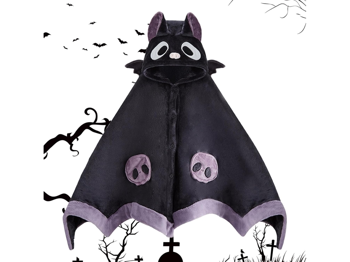 Manta Portátil para Soneca, Capa de Morcego Moletom com Capuz Design Fofo, Super Macia Anime CHABERLU