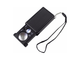 Lupa Portátil Com Luz Led Lente Acrílico 30x 60x
