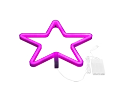 2026 señal de Neón com Luzes Led em Forma de Estrela Rosa para Festa de Aniversário e Salão, Alimentado por Usb/bateria