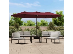 Vidaxl Guarda-sol De Jardim Com Cabeça Dupla 449x265 Cm Bordô