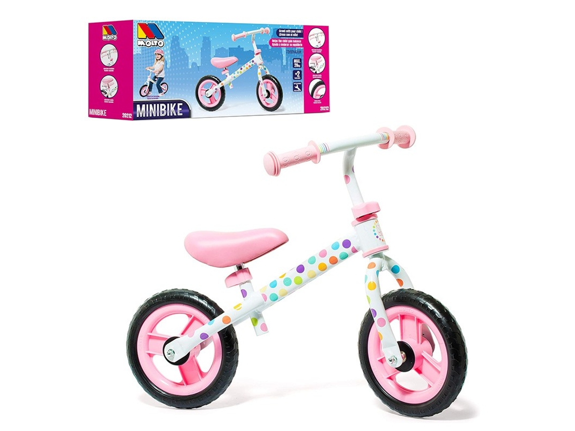 Bicicleta De Equilíbrio - M Molto - Modelo M Molto - Rosa - 2 Rodas - Ajustável