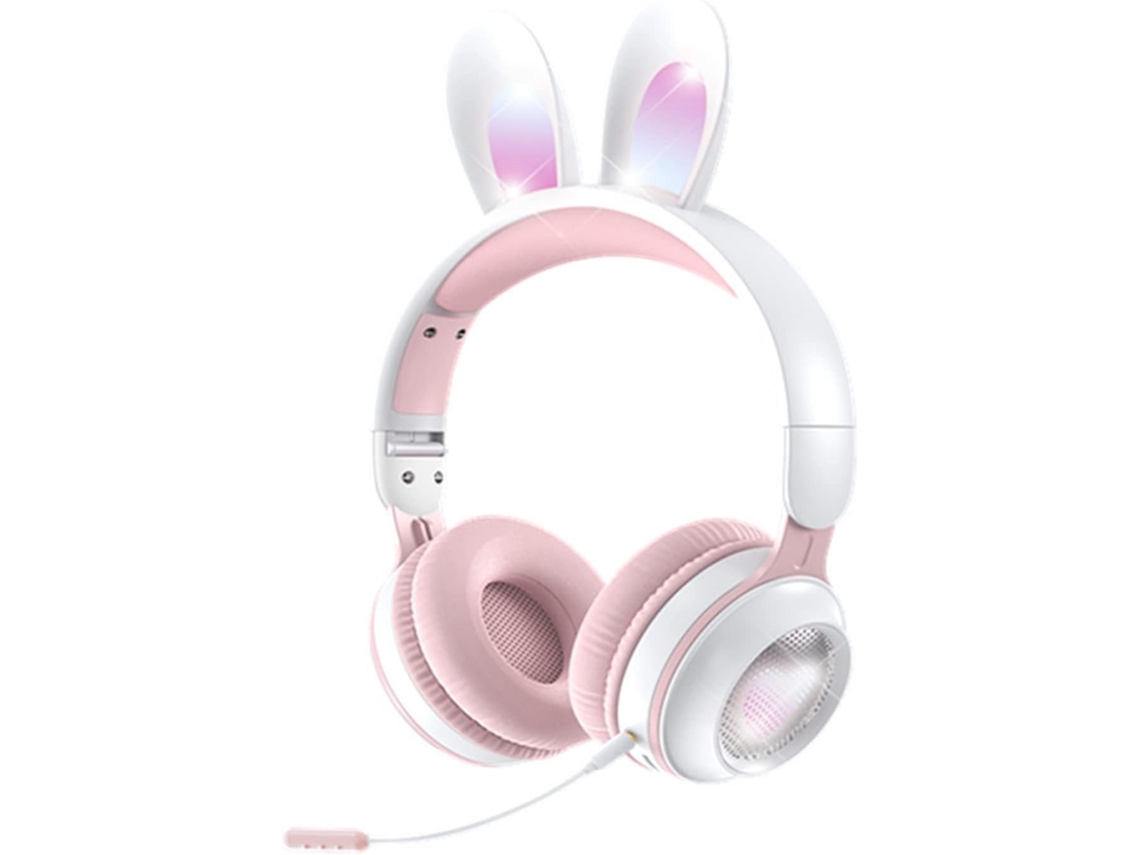Fones De Ouvido Infantis Bluetooth 5 0com Orelhas Coelho, Fones De Ouvido Sem Fio Dobráveis Com Luz Led, Compatíveis Com