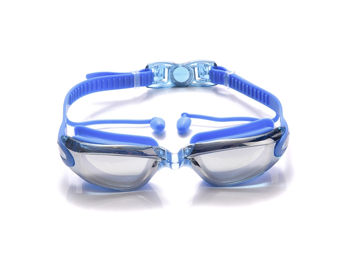Óculos de Natação de Silicone Hd À Prova D'água para Adultos, Peça Única, com Protetores Auriculares, Cor Azul AQUAFORGE