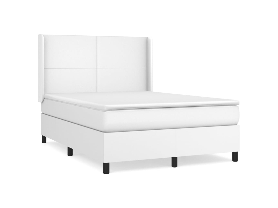Box Spring Bed, Box Spring Beds Vidaxl Branco Couro Artificial (140 X 200 Cm)