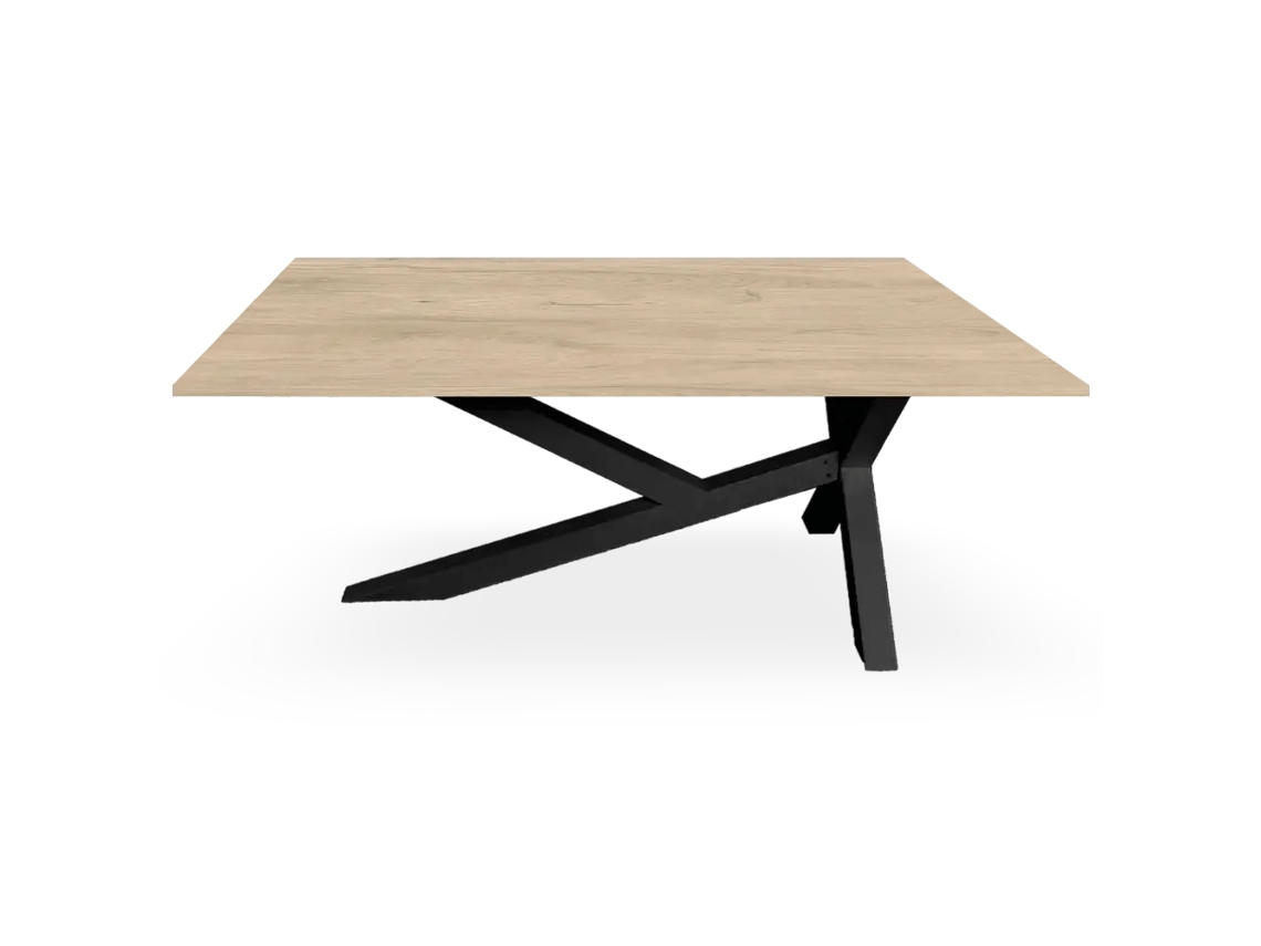 Sala de estar, sala de jantar, escritório, mesa de reuniões. Pernas de metal XY pretas. 160x100cm. Carvalho. OFILIKE