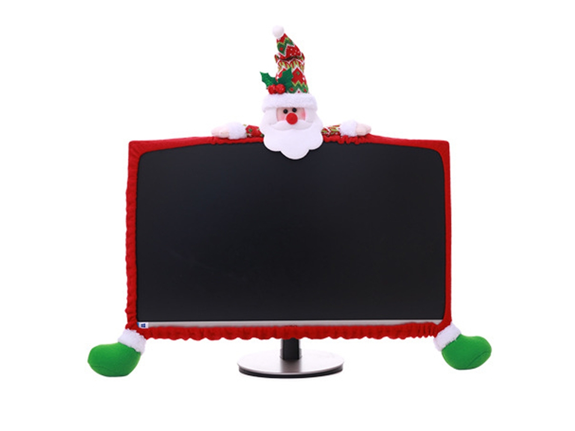 Capa para Monitor de Computador de Natal Capa para Monitor de Tv Capa Elástica para Computador Portátil para O Natal Estilo 1