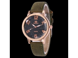 Relógio de Quartzo com Pulseira de Couro Pu Estilo Simples e Elegante (verde)