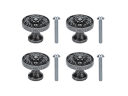 Uma Puxada De Porta De Armário De Liga De Zinco Em Forma De Cabeça De Leão, Com Um Estilo Antigo Moderno E Um Design Sólido De Um Único Furo.