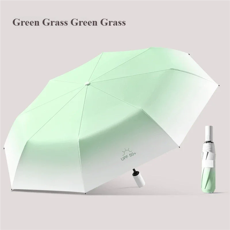 (verde Claro 6k) Guarda-chuva Automático Degradê, Guarda-chuva Duplo Extragrande, Dobrável.