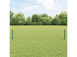 Vidaxl Cerca Euro Com Poste 10 X 0,4 M Aço Revestido De Pvc Verde