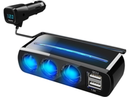 Adaptador De Carregamento 4 Em 1, Divisor 120 W, 3 Tomadas, Porta Usb