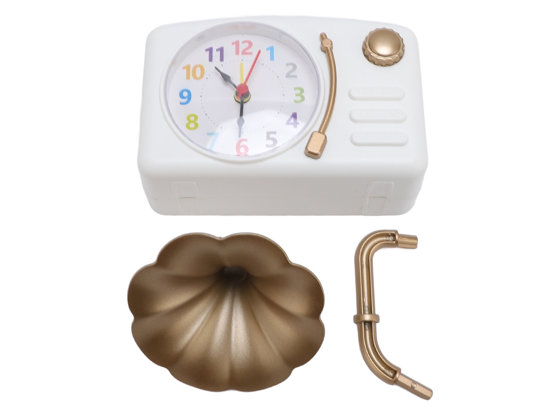 Baok-reloj De Mesa Antigo Gramofono Com Alarme Operado Por Baterias Decorante Para Dormitorio Oficina Blanco
