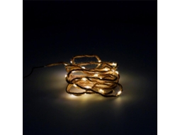 Grinalda de luzes de Natal com 30 micro LEDs de corda, luz branca quente para uso em interiores, IP20. Alimentado por 3 pilhas AA (não incluídas)