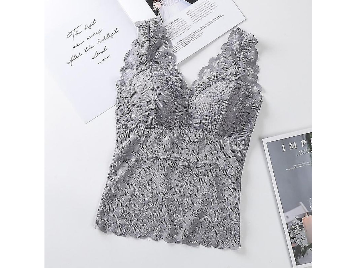 Fasst top de Verão para Mulher, Sem Costuras, com Renda, Suporte Sem Arame de Aço, Tamanho Plus