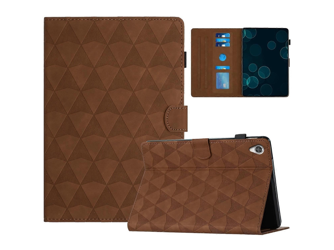 Capa Para Tablet Lenovo Tab M10 Hd 2ª Geração X306 Em Couro Com Textura De Diamante.