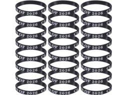Pulseiras De Silicone Operitacx Para Formatura, Turma De 2026, Pretas, Unissex, Flexíveis, Para Festas Escolares E