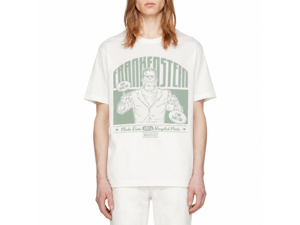Rockinstone Universal Monsters Recycled Parts White T-shirt Size:xl