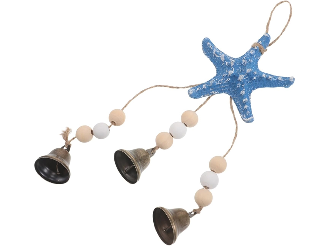 Vento Decorativo Mediterrâneo Madeira Metal Resina Estrela Decoração Versátil Emaranhados Porta Janela Sino GOKOCO