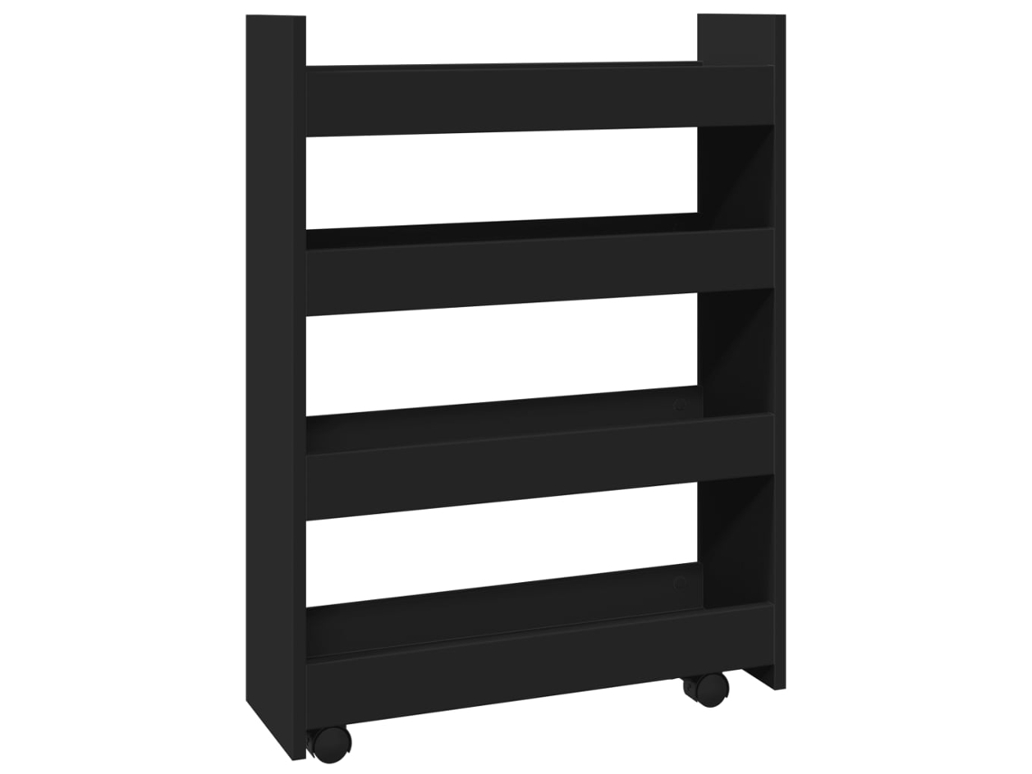 Narrow Storage Trolley, Narrow Storage Trolleys Vidaxl Preto Madeira Processada (n/a)