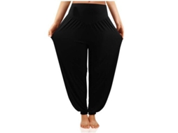 2026 pantalones Harem para Mulher Yoga Hippie Boho Praia Verão Soltos Joggers Tamanho Grande S Negro