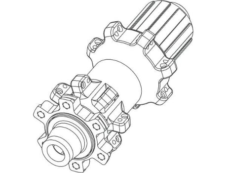 Cubo Traseiro em Alumínio SUN RINGLÉ Srx 28T Centerlock Micro Spline