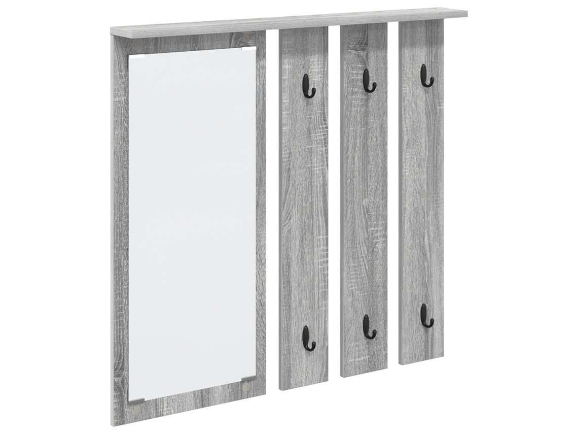 Conjunto 1 Suporte Para Casacos Vidaxl Cinzento Derivados De Madeira (84 X 10 X 80 Cm)