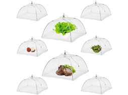 Peças De Toldo Alimentar Plegável Malha Anti-insetos, 43x43cm, Branco, Para Piquenique Camping Barbacoa