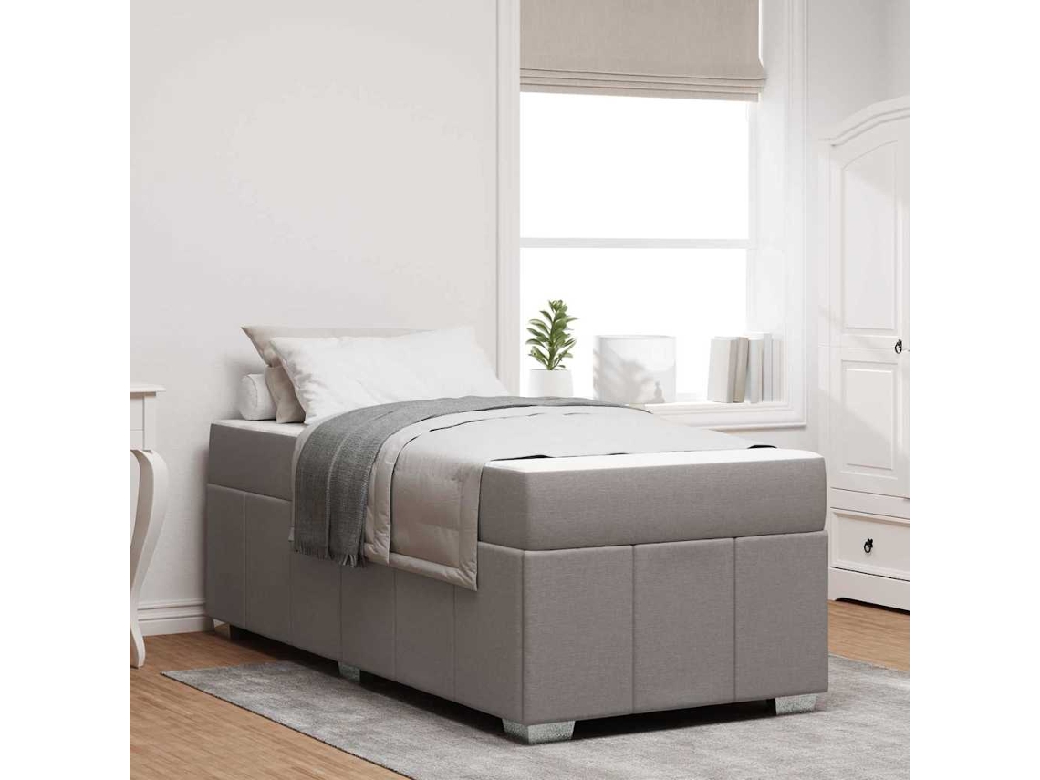Vidaxl Estrutura Da Cama Cinzento-acastanhado 120 X 190 Cm Tecido