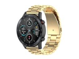 Pulseira De Metal De Aço Inoxidável Com Três Contas Para Relógio For Honor Gs 3i De 22 Mm