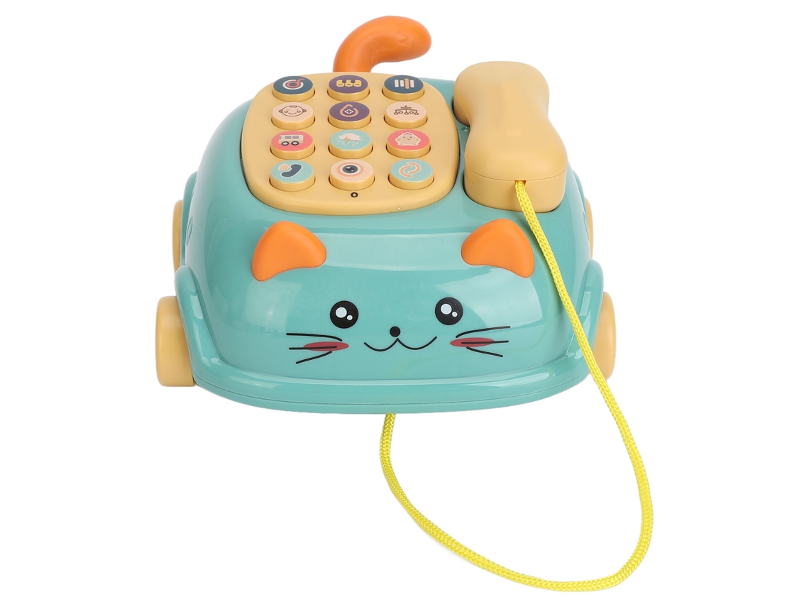 Ats brinquedo Telefone Infantil Simulado Educativo para Aprender Idiomas com Som Claro e Música