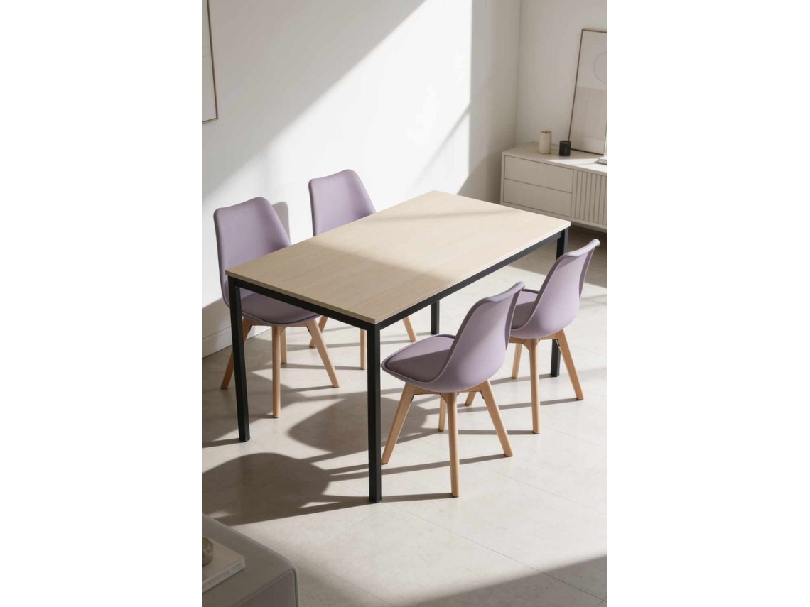Mesa Black Retangular Dino 120x75 Cm - Madeira Natural