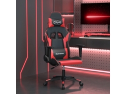 Vidaxl Cadeira Gaming Massagens Couro Artificial Preto E Vermelho