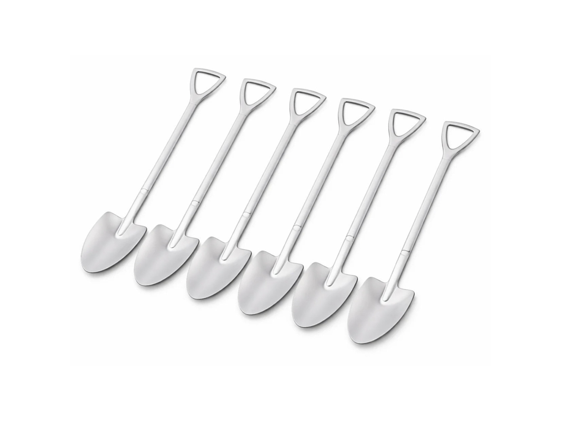 6 Peças Conjunto De Facas De Aço Inoxidável Liguri Tapered Lopatica Design Criativo Com Trava Na Alça Resistente E Elegante Prata