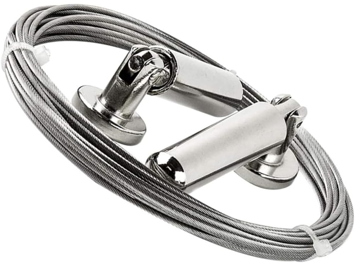 Varão de cortina Amosfun em aço inoxidável, 2 metros, ideal para pendurar fotos e roupas.