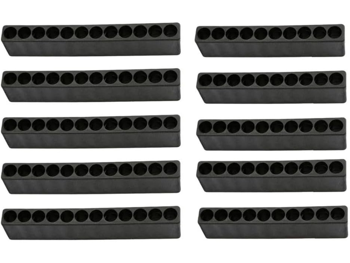 Conjunto De 10 Para Chave Fenda Com Encaixe 1/4", Plástico E 12 Furos, Preto Oficina