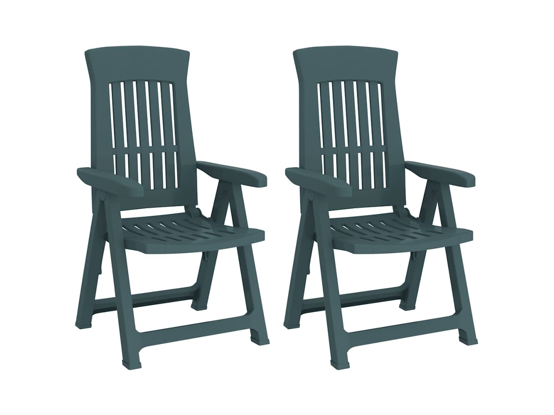 Reclining Folding Chair, Reclining Folding Chairs Vidaxl Verde Polipropileno (n/a)