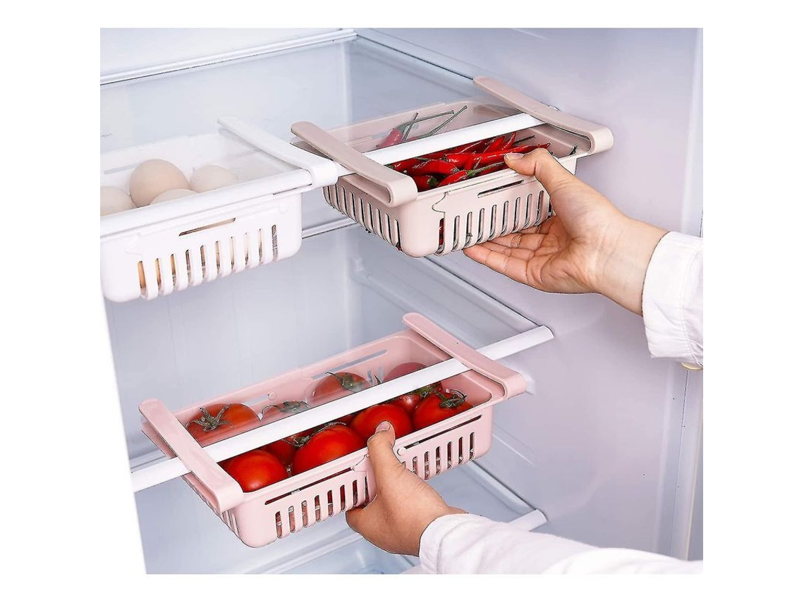 Organizador de gavetas retrátil S/MARCA para geladeira, para vegetais e frutas, 4 peças