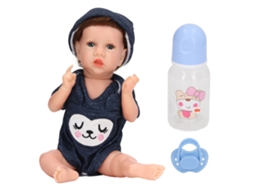 Primerox boneca Reborn de Silicone 30.5cm Bebê Menino Realista com Mamadeira para Crianças Acima de 3 Anos