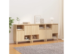 Vidaxl Aparadores 3 Pcs 60x35x70 Cm Derivados Madeira Carvalho Sonoma